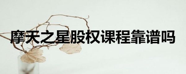 摩天之星的培训靠谱吗？（星股权）